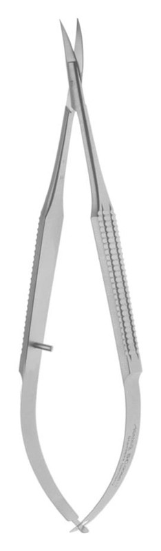 Ножиці, хірургічні, "Westcott", мікро, для рогівки, для лівої руки, вигнуті, тупокінцеві, загальна довжина 110 мм, 4 1/4"